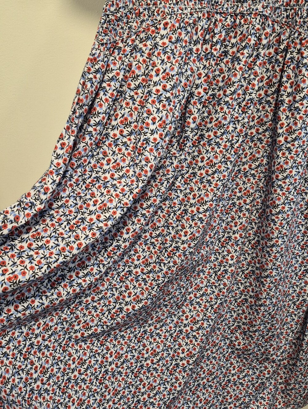 J. Crew Meadow Midi Dress Cotton Poplin Floral Smocked Puff Sleeves Size XL - Picture 11 of 14
